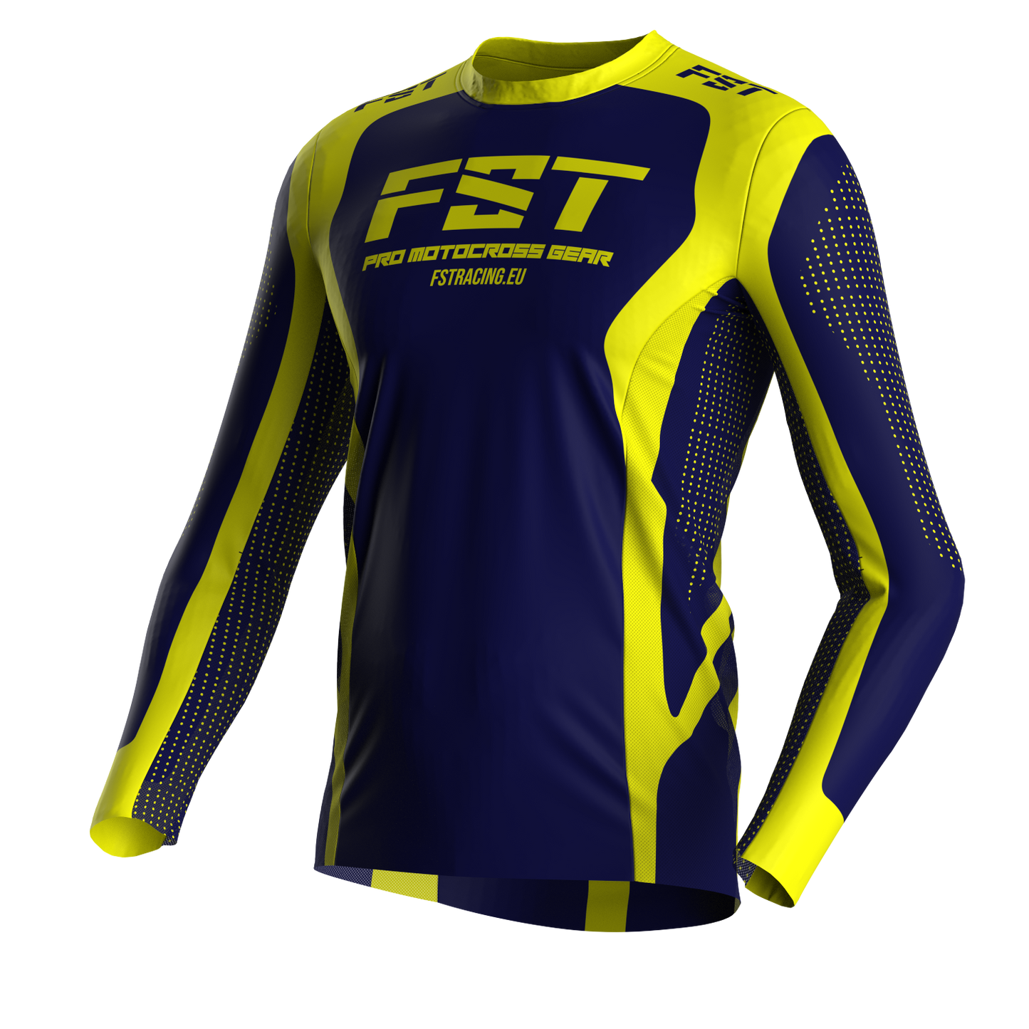 Motocross jersey PRO Blue/Yellow - with mesh in sides