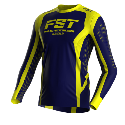 Motocross jersey PRO Blue/Yellow - with mesh in sides