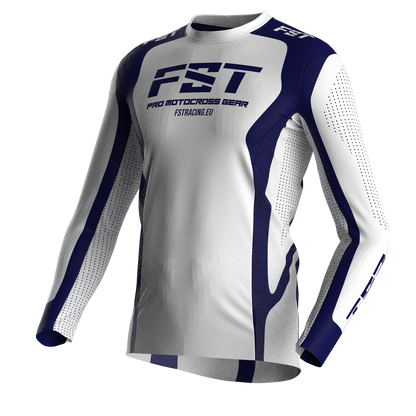 Motocross jersey PRO White - with mesh in sides