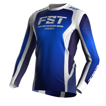 Motocross jersey PRO Blue/White - with mesh in sides