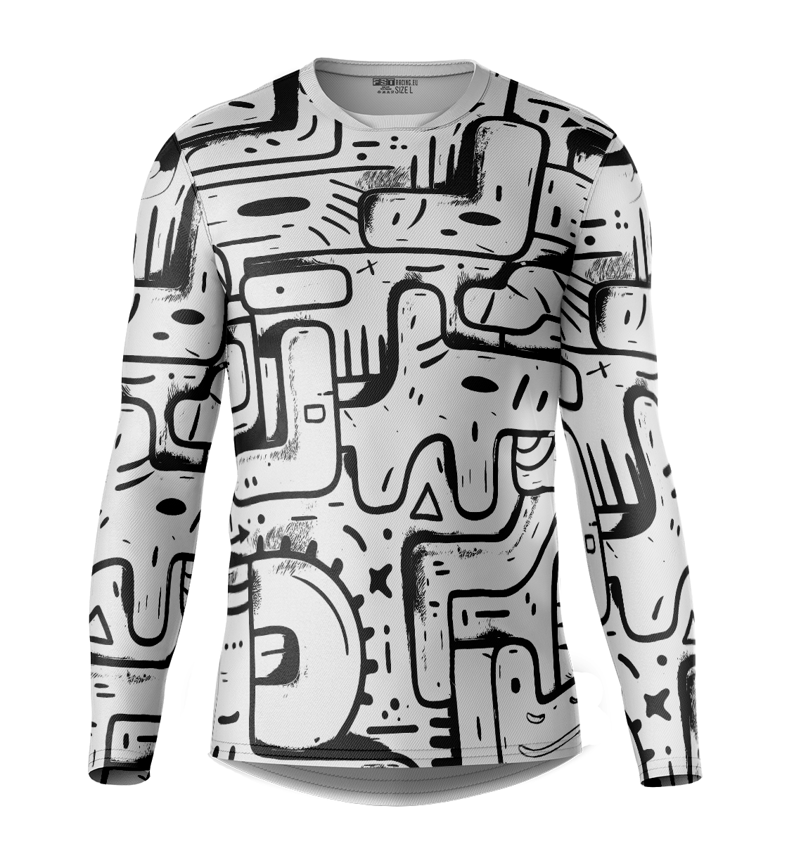 Fresh White Pattern Motocross Jersey