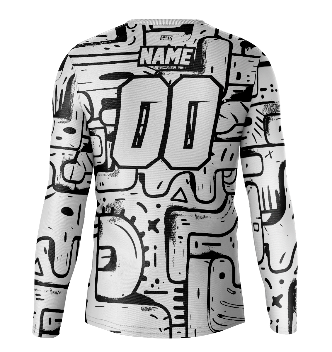 Fresh White Pattern Motocross Jersey