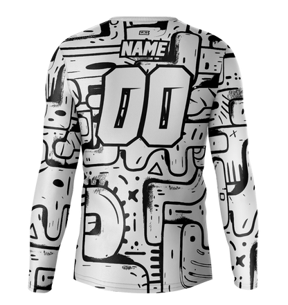 Fresh White Pattern Motocross Jersey