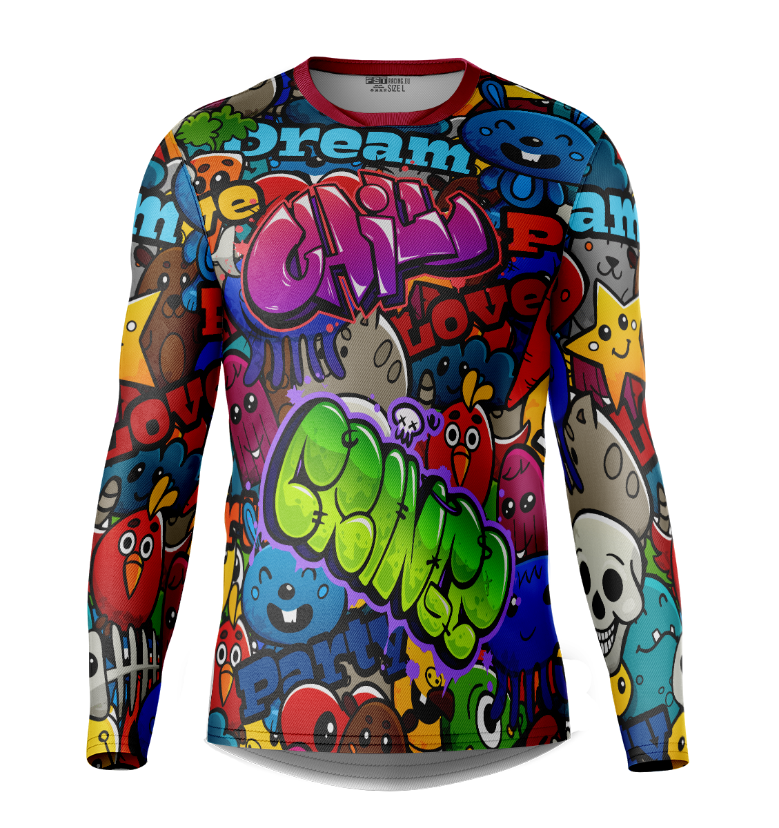 Fresh Black/Colorfull Pattern Motocross Jersey