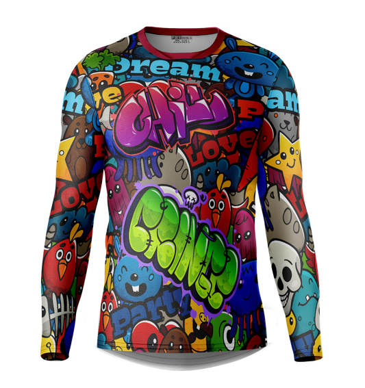 Fresh Black/Colorfull Pattern Motocross Jersey