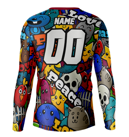 Fresh Black/Colorfull Pattern Motocross Jersey