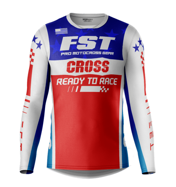 Cross MX jersey BLUE/WHITE/RED