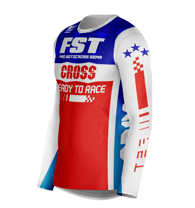 Cross MX jersey BLUE/WHITE/RED - Image 4