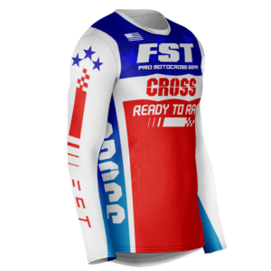Cross MX jersey BLUE/WHITE/RED - Image 3