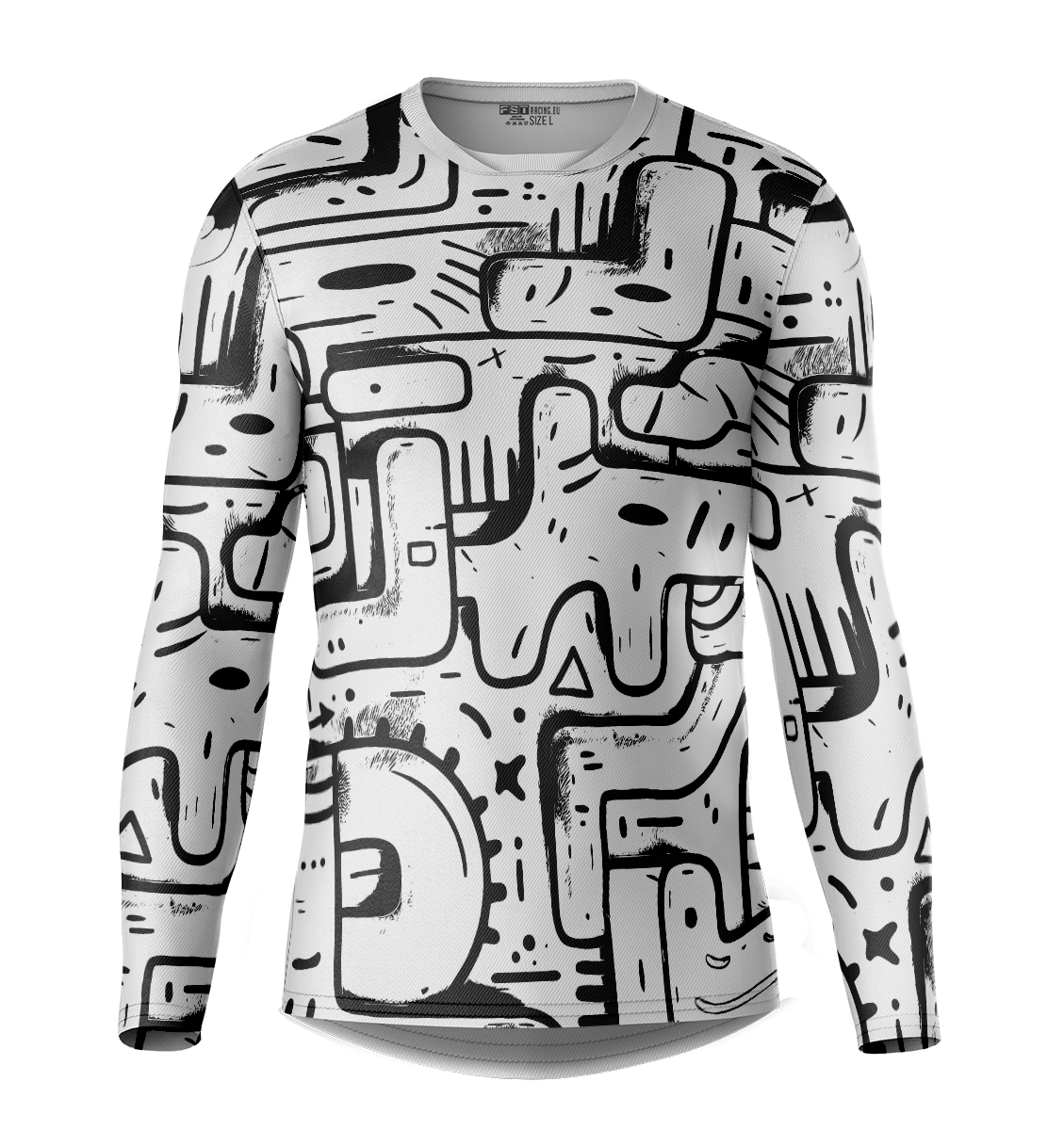 Fresh White Pattern Motocross Jersey - Image 1