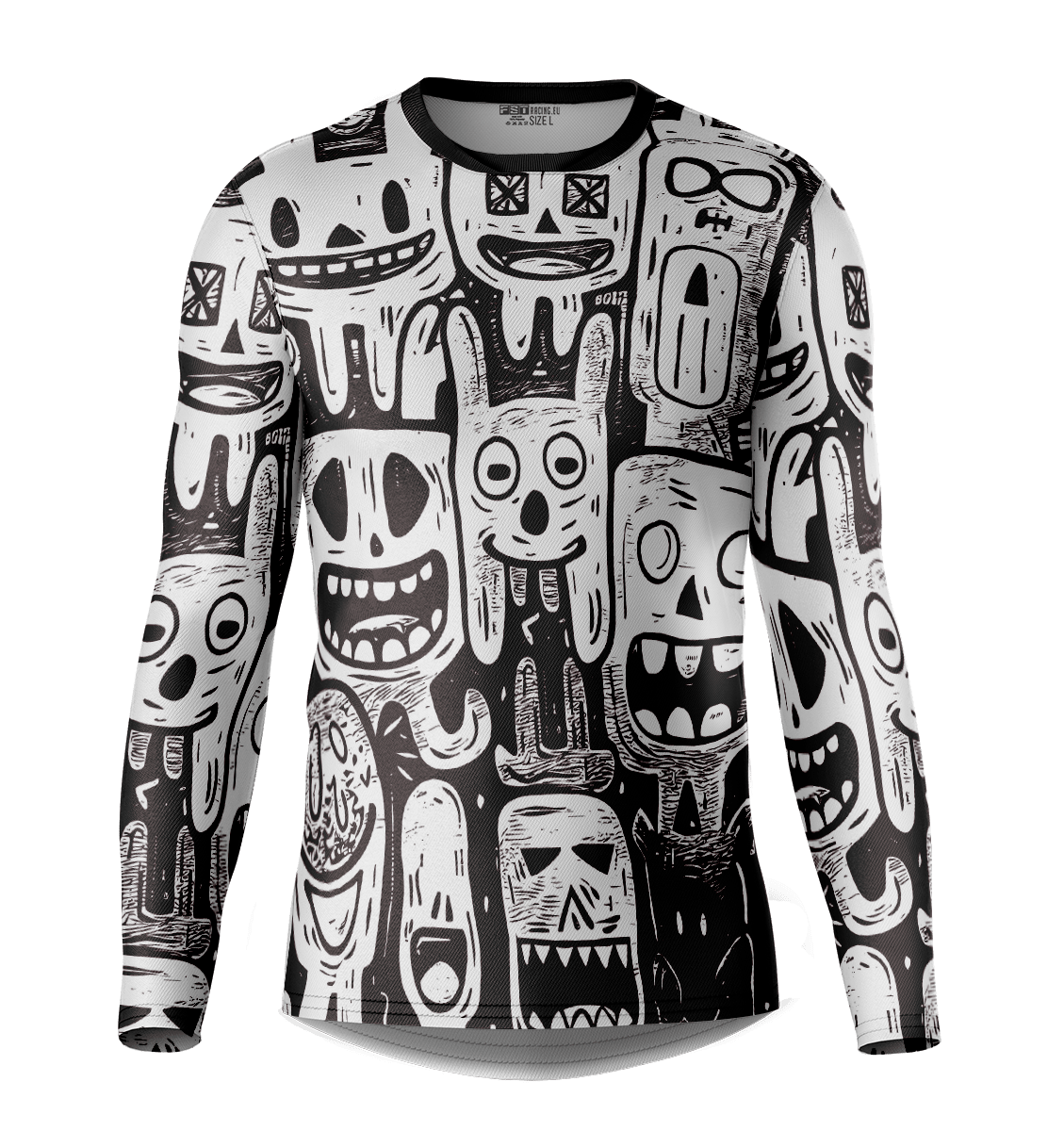 Fresh Black/White Pattern Motocross Jersey - Image 1