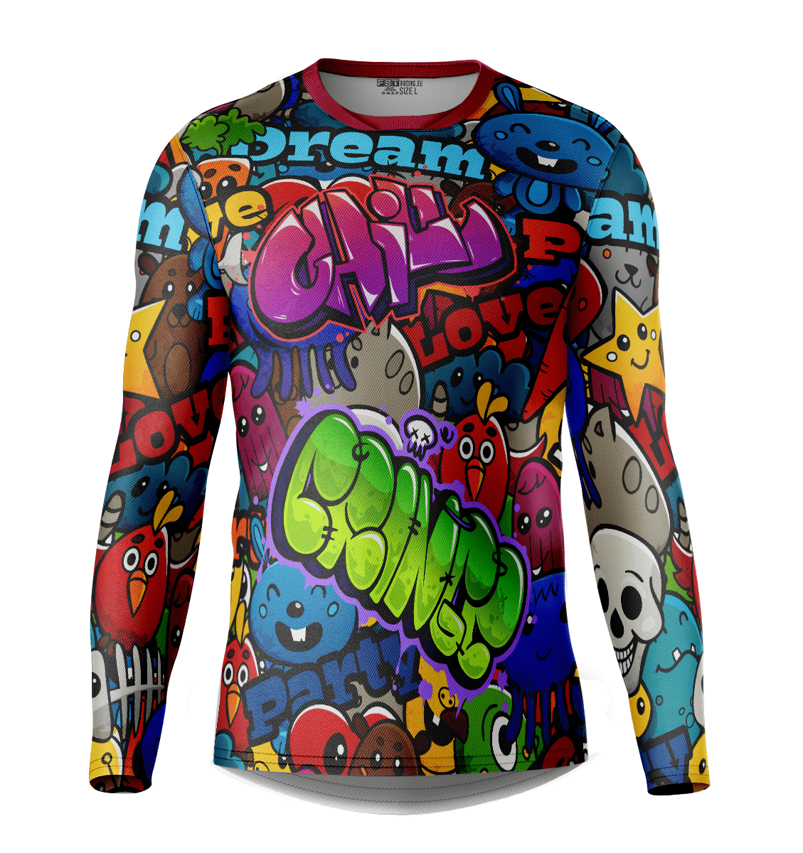 Fresh Black/Colorful Pattern Motocross Jersey - Image 1