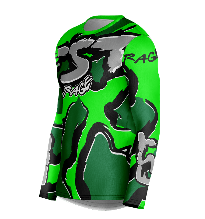 Rage Green/Dark Green Motocross Jersey - Image 2