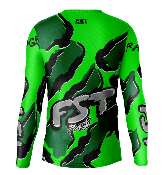 Rage Green/Dark Green Motocross Jersey - Image 3
