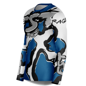 Rage WHITE/BLUE Motocross Jersey - Image 2