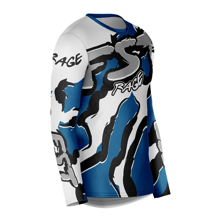 Rage WHITE/BLUE Motocross Jersey - Image 4