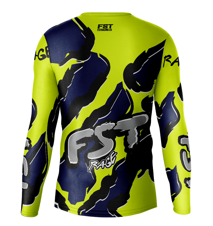 Rage Neon/Dark Blue Motocross Jersey - Image 3